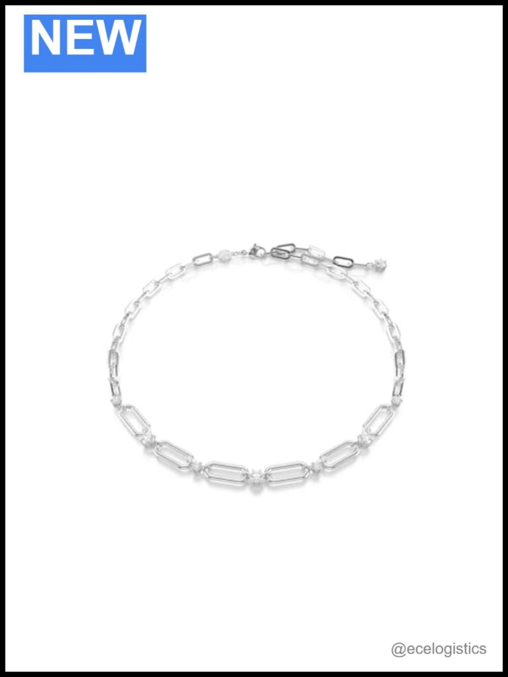 Swarovski Constella Necklace Chain Link Crystal Rhodium Finish Lobster Clasp